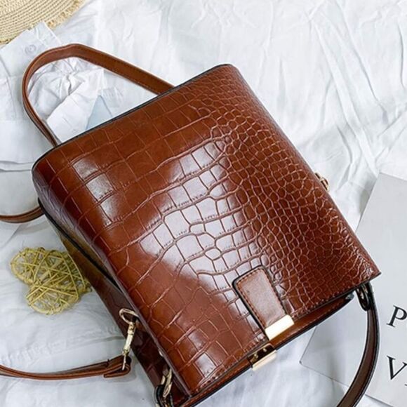 Brown Leather Crossbody Bag, Handbag, Purse, Shoulder Bag, Tote - Picture 6 of 11